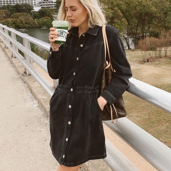 Black denim dress - Picture 3 of 7